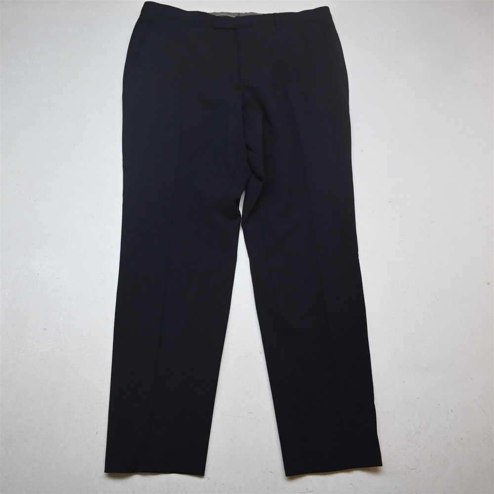 Hugo Boss 32x28 Navy Blue 100% Wool The Jam75/Sharp3 Slim Dress Mens Pants
